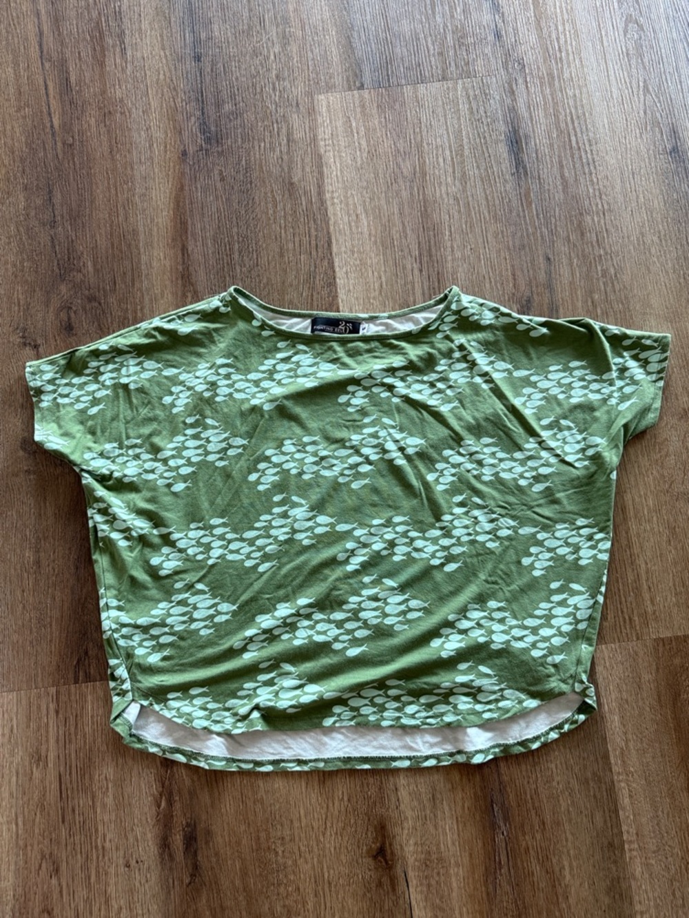 Fighting Eel Olive Green Short Sleeve Printed Top